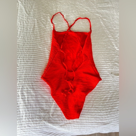 Mara Hoffman Olympia One-Piece Swimsuit – S – Poppy Red, Chic & Sustainable - Picture 5 of 7